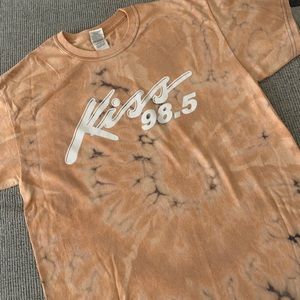 Kiss 98.5 T-shirt bleach dye